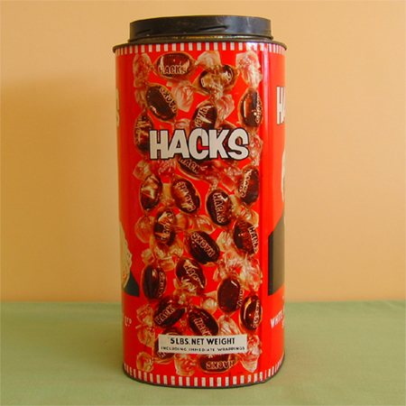 画像: 古いキャンディー缶　HACKS缶
